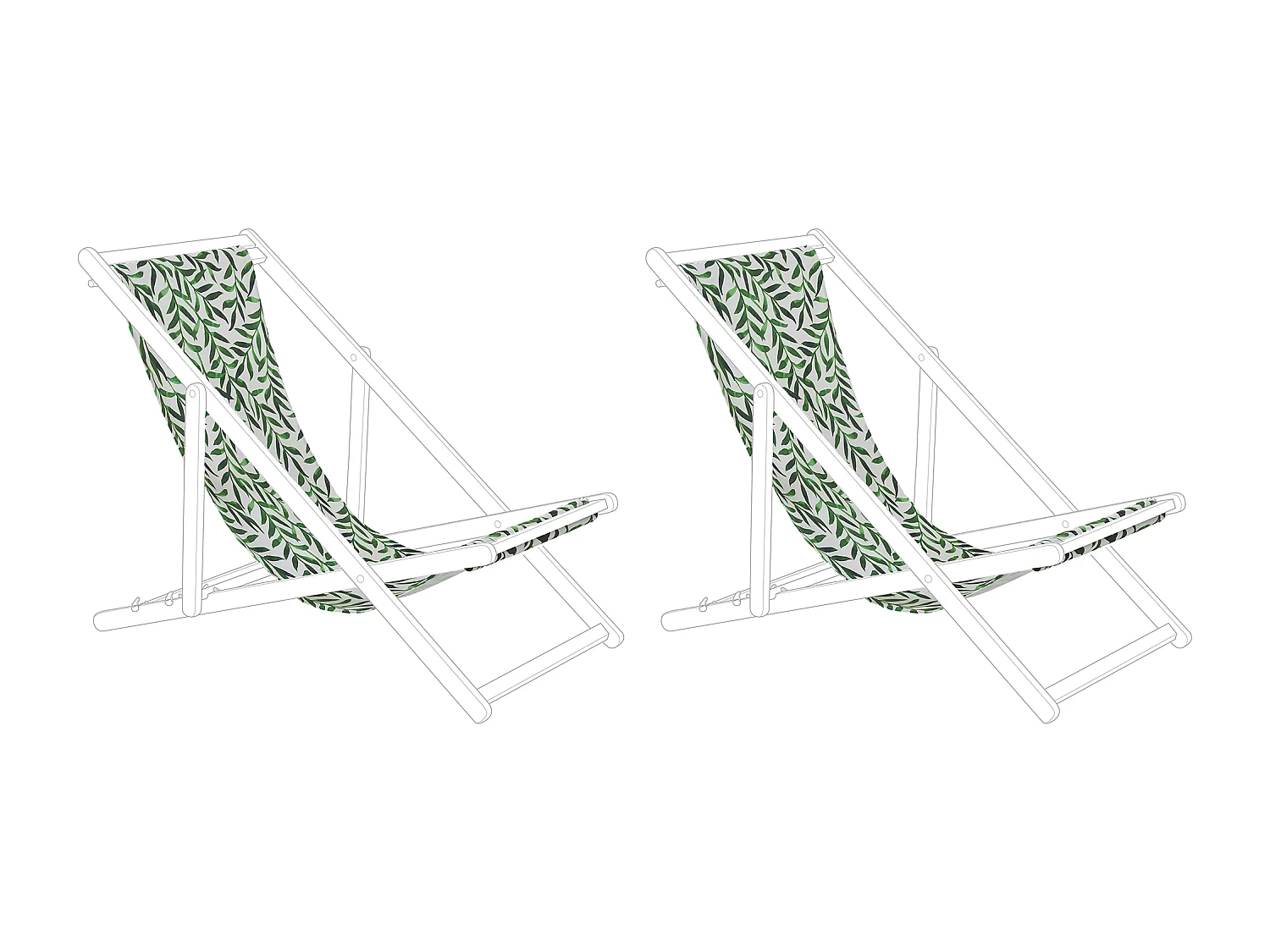 Lot de 2 tissus de remplacement pour chaises longues ANZIO/AVELLINO 113 x 44 cm Vert