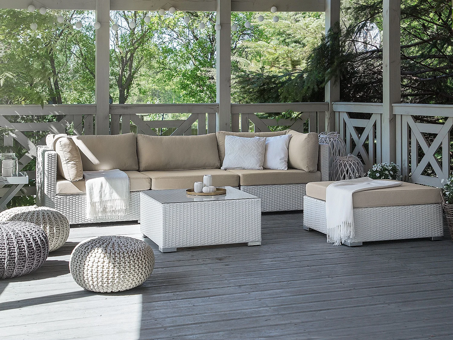 Ensemble de housses de coussins d'extérieur SANO Beige sable