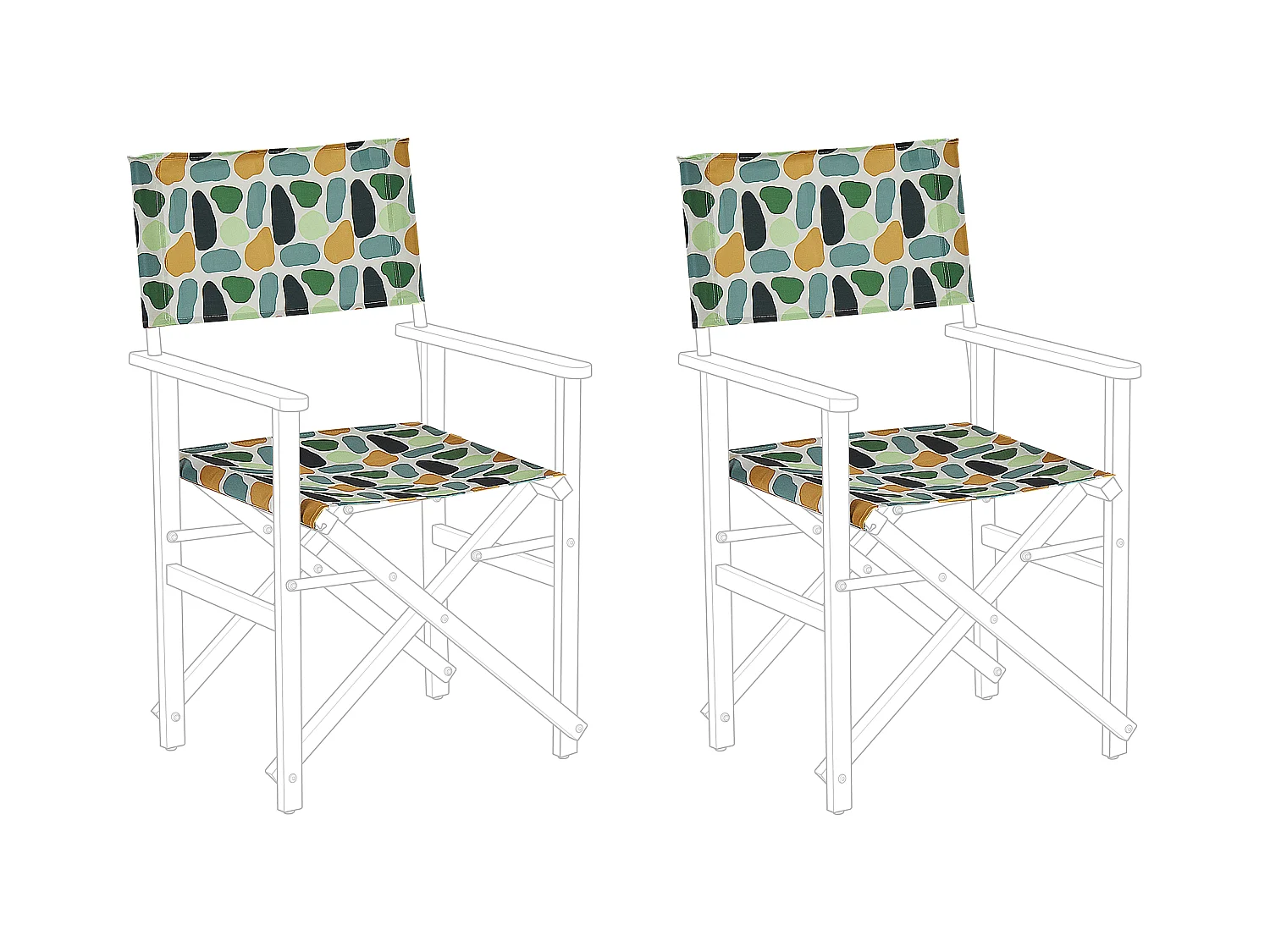 Lot de 2 tissus de remplacement pour chaises de jardin CINE Multicolore