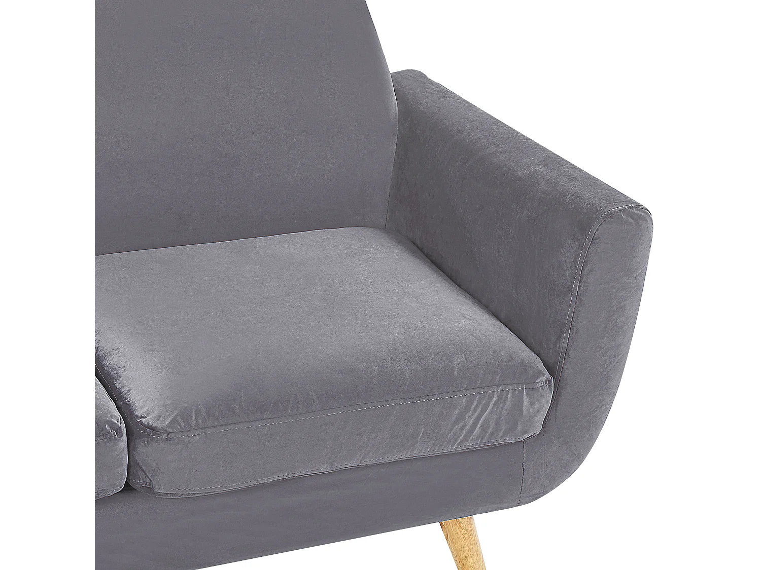 Capa de sofá de 2 lugares BERNES Veludo Cinzento