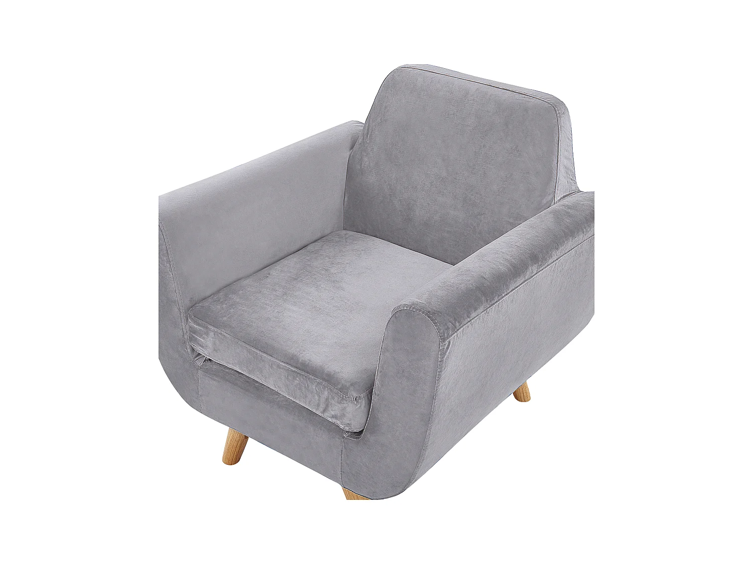 Abziehbarer Bezug für Sessel Samtstoff grau Bernes