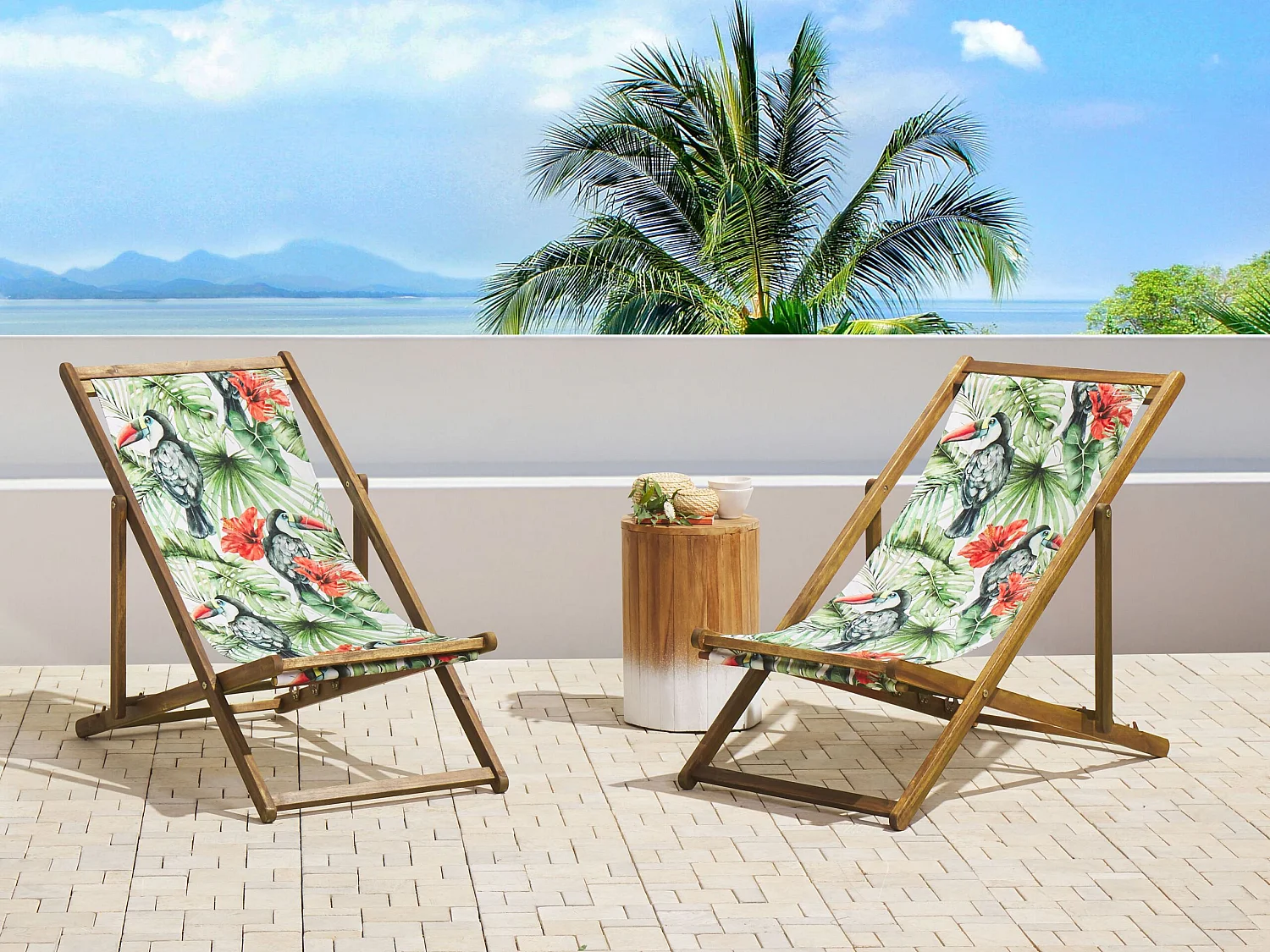 Lot de 2 tissus de remplacement pour chaises longues ANZIO/AVELLINO 113 x 44 cm Multicolore