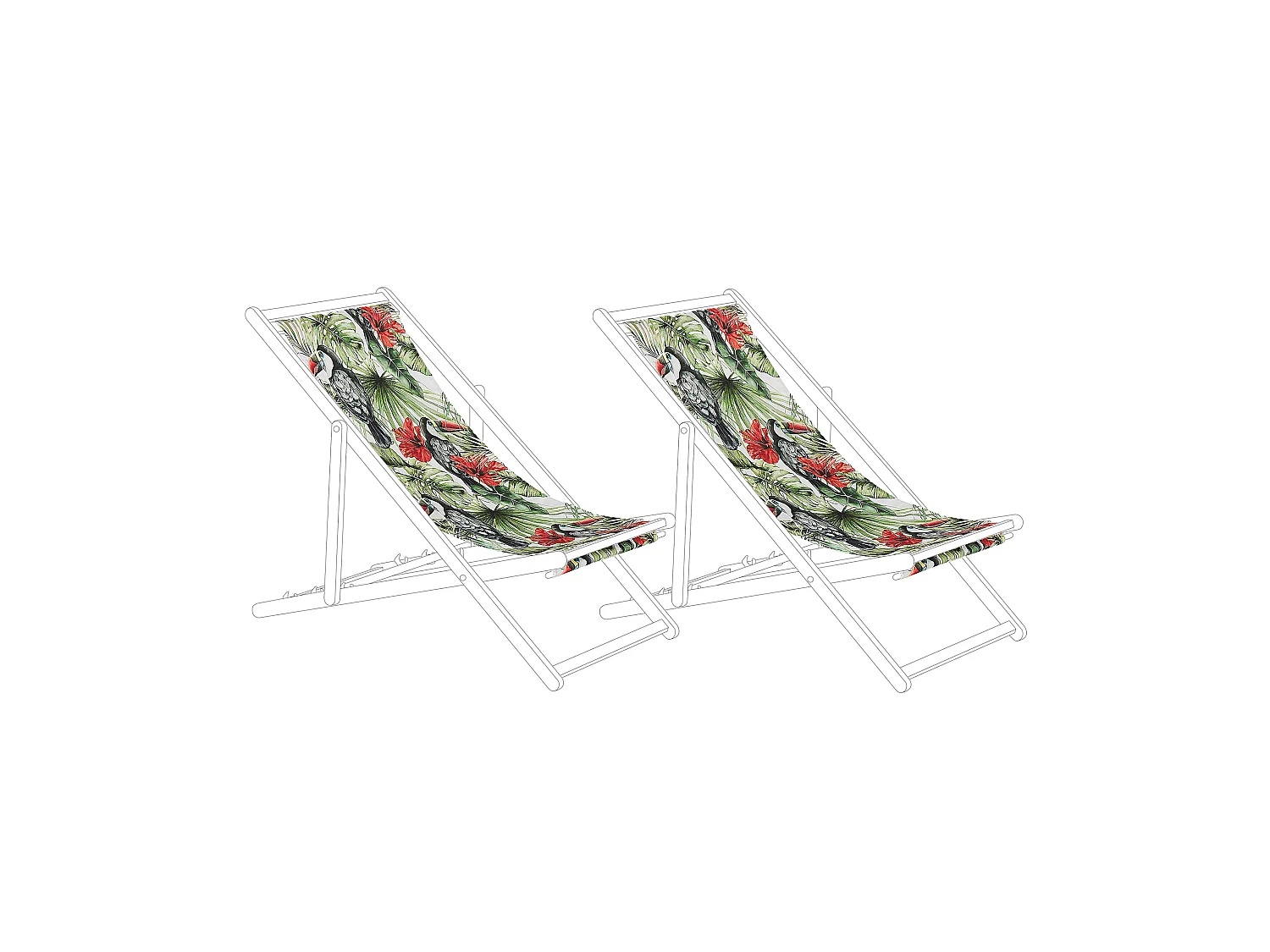 Lot de 2 tissus de remplacement pour chaises longues ANZIO/AVELLINO 113 x 44 cm Multicolore