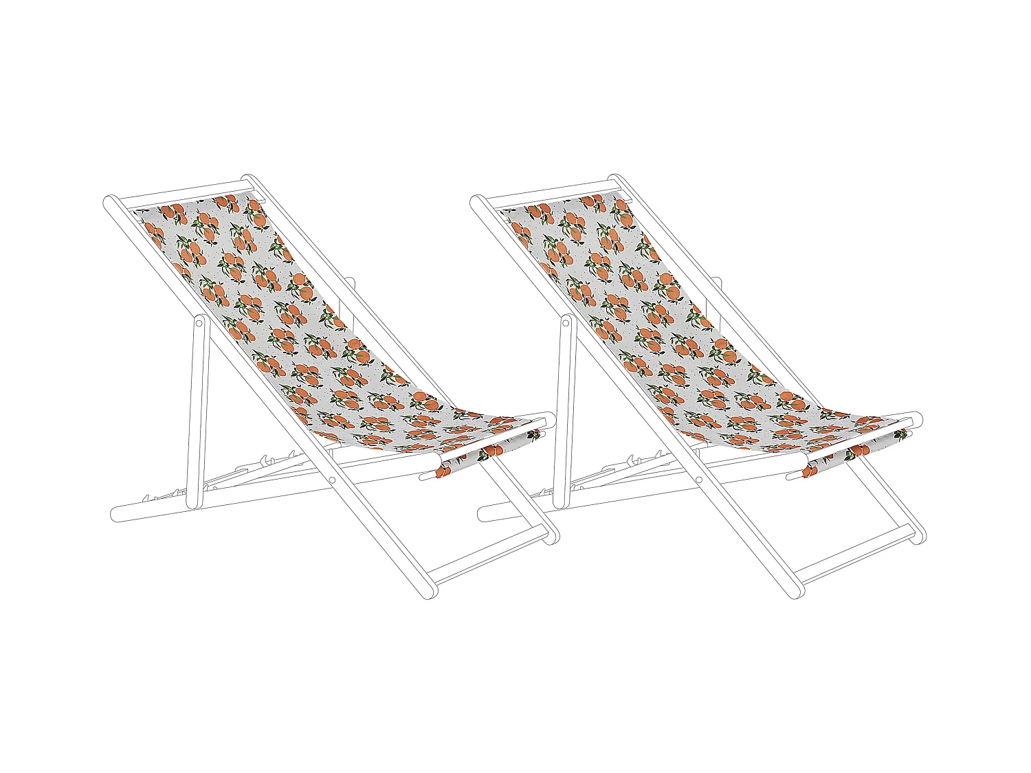 Lot de 2 tissus de remplacement pour chaises longues ANZIO/AVELLINO 113 x 44 cm Orange