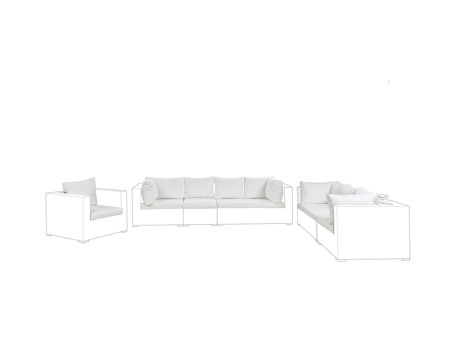 Ensemble de housses de coussins d'extérieur MAESTRO II Blanc cassé