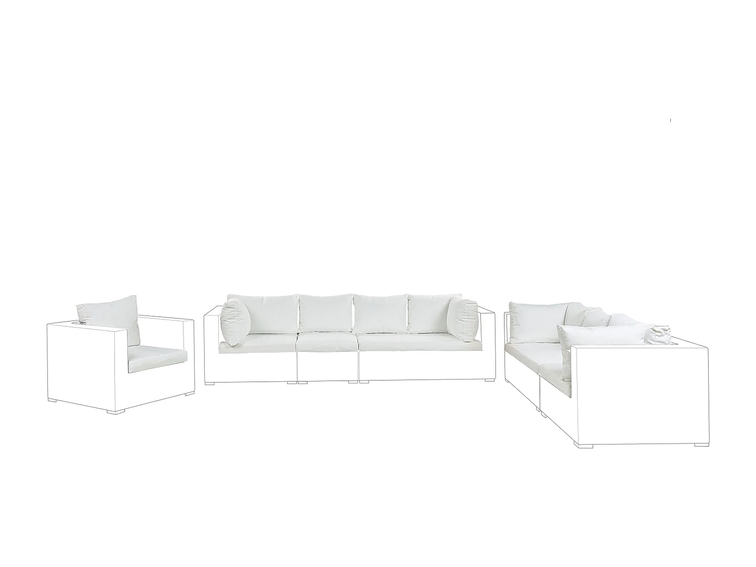 Ensemble de housses de coussins d\'extérieur MAESTRO II Blanc cassé