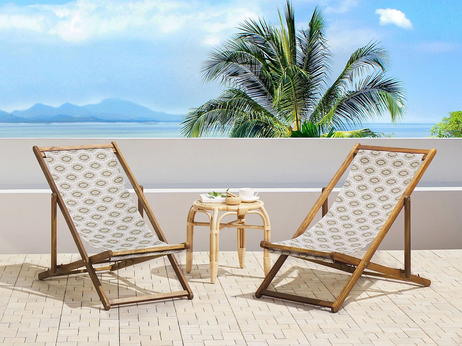 Lot de 2 tissus de remplacement pour chaises longues ANZIO/AVELLINO 113 x 44 cm Beige sable