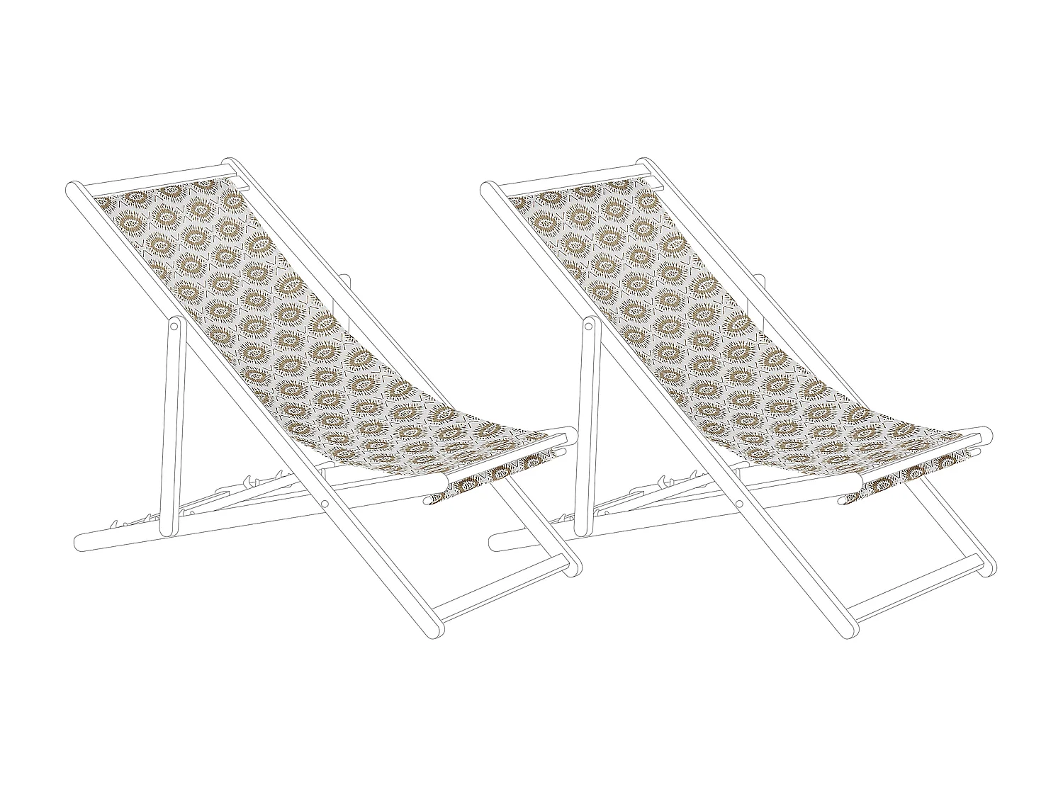 Lot de 2 tissus de remplacement pour chaises longues ANZIO/AVELLINO 113 x 44 cm Beige sable