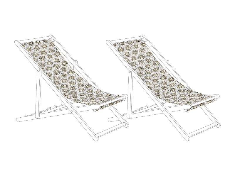 Lot de 2 tissus de remplacement pour chaises longues ANZIO/AVELLINO 113 x 44 cm Beige sable