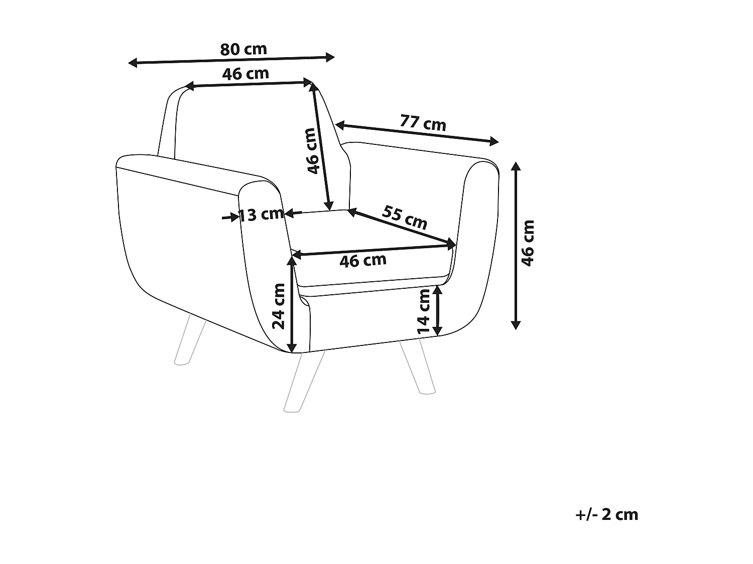 Bekleding voor fauteuil BERNES Fluweel Marineblauw