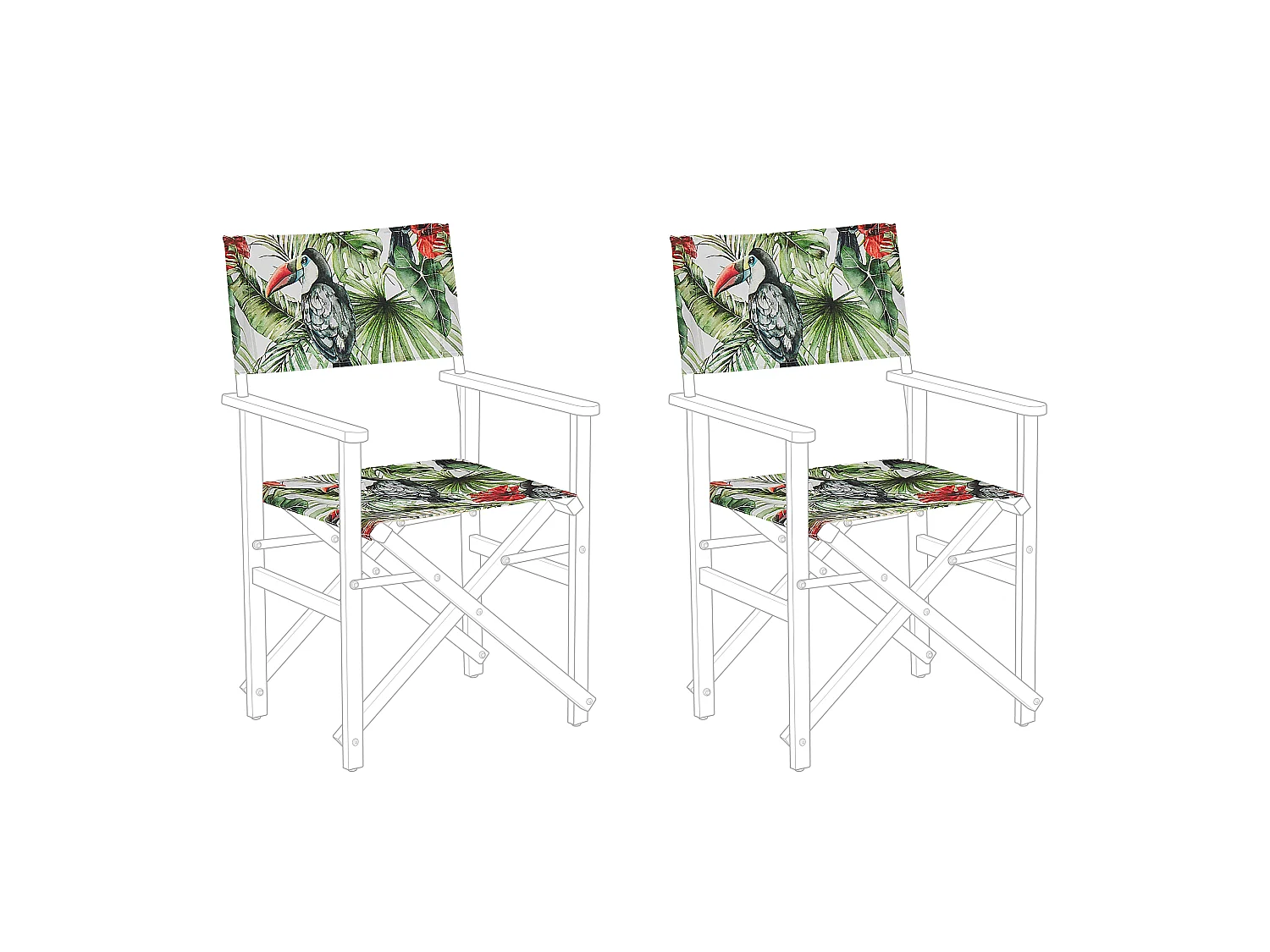 Lot de 2 tissus de remplacement pour chaises de jardin CINE Vert