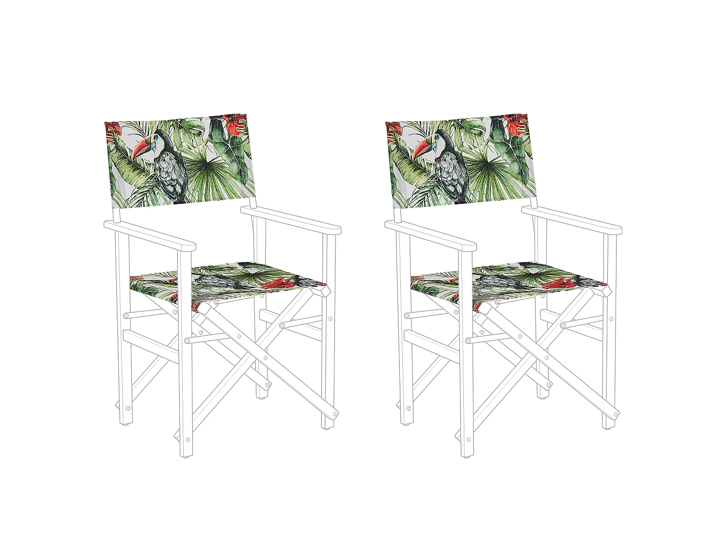 Lot de 2 tissus de remplacement pour chaises de jardin CINE Vert