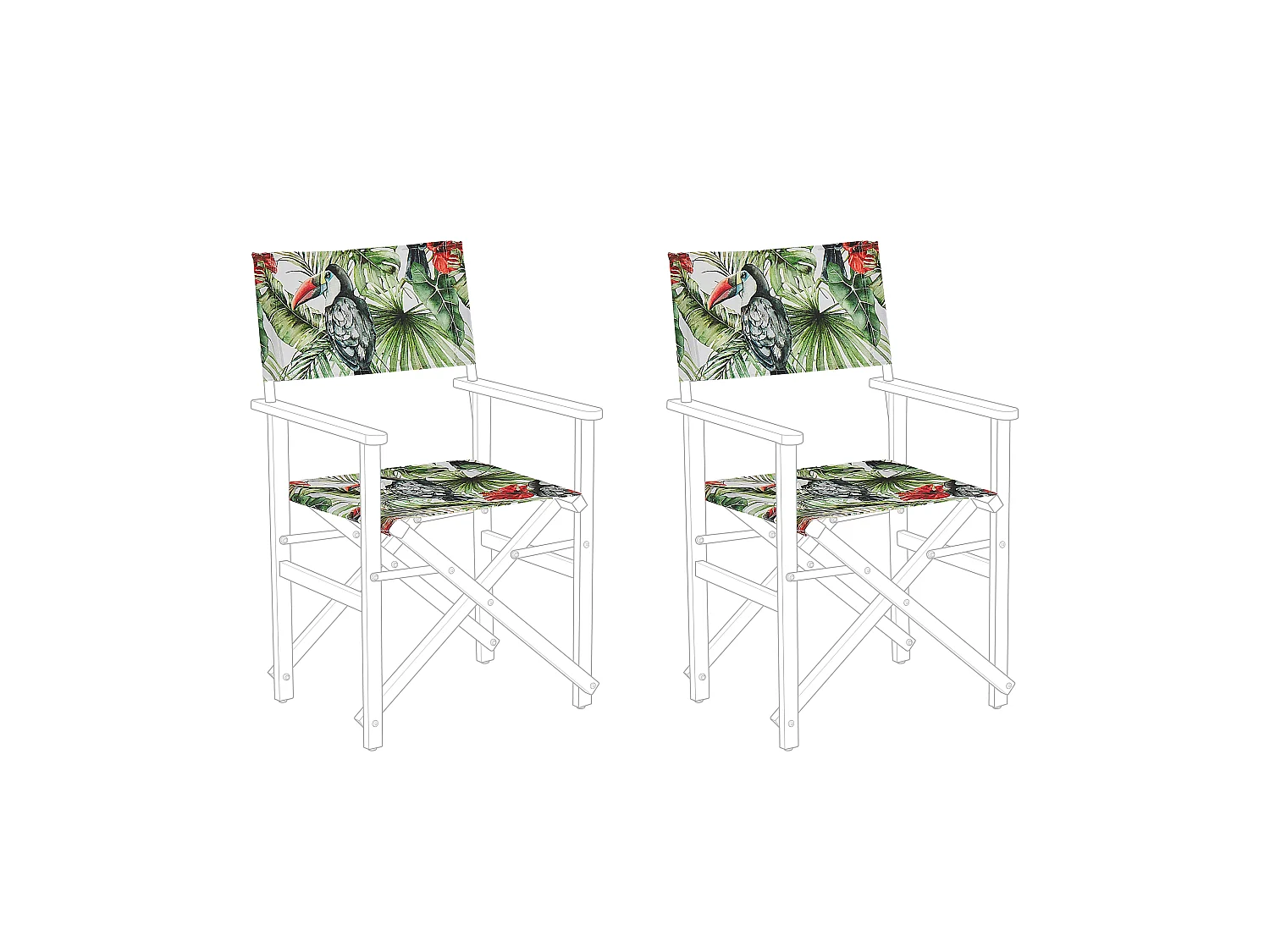 Lot de 2 tissus de remplacement pour chaises de jardin CINE Vert