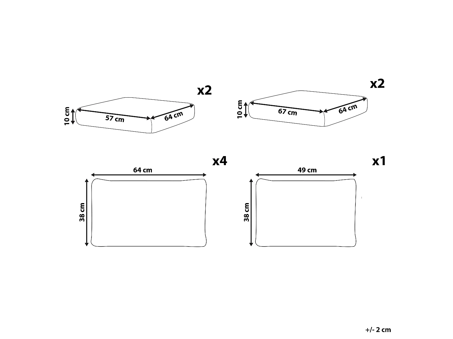Conjunto de capas para almofadas AVOLA Cinzento escuro