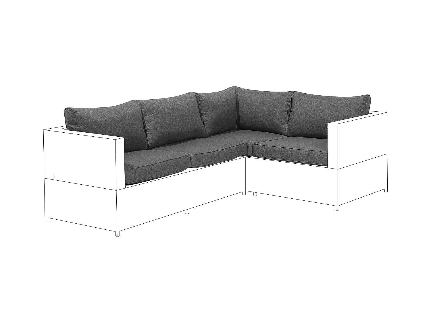 Set di copricuscini per esterni AVOLA Grigio scuro