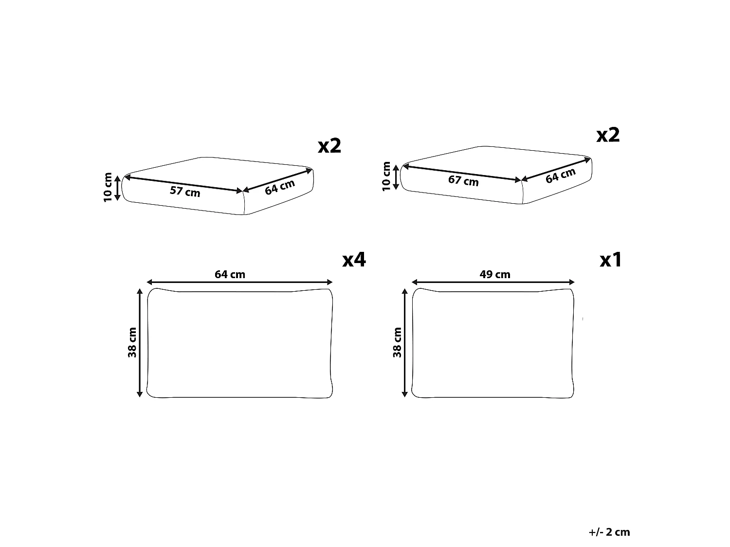 Outdoor Kissenbezug Set AVOLA Dunkelgrau