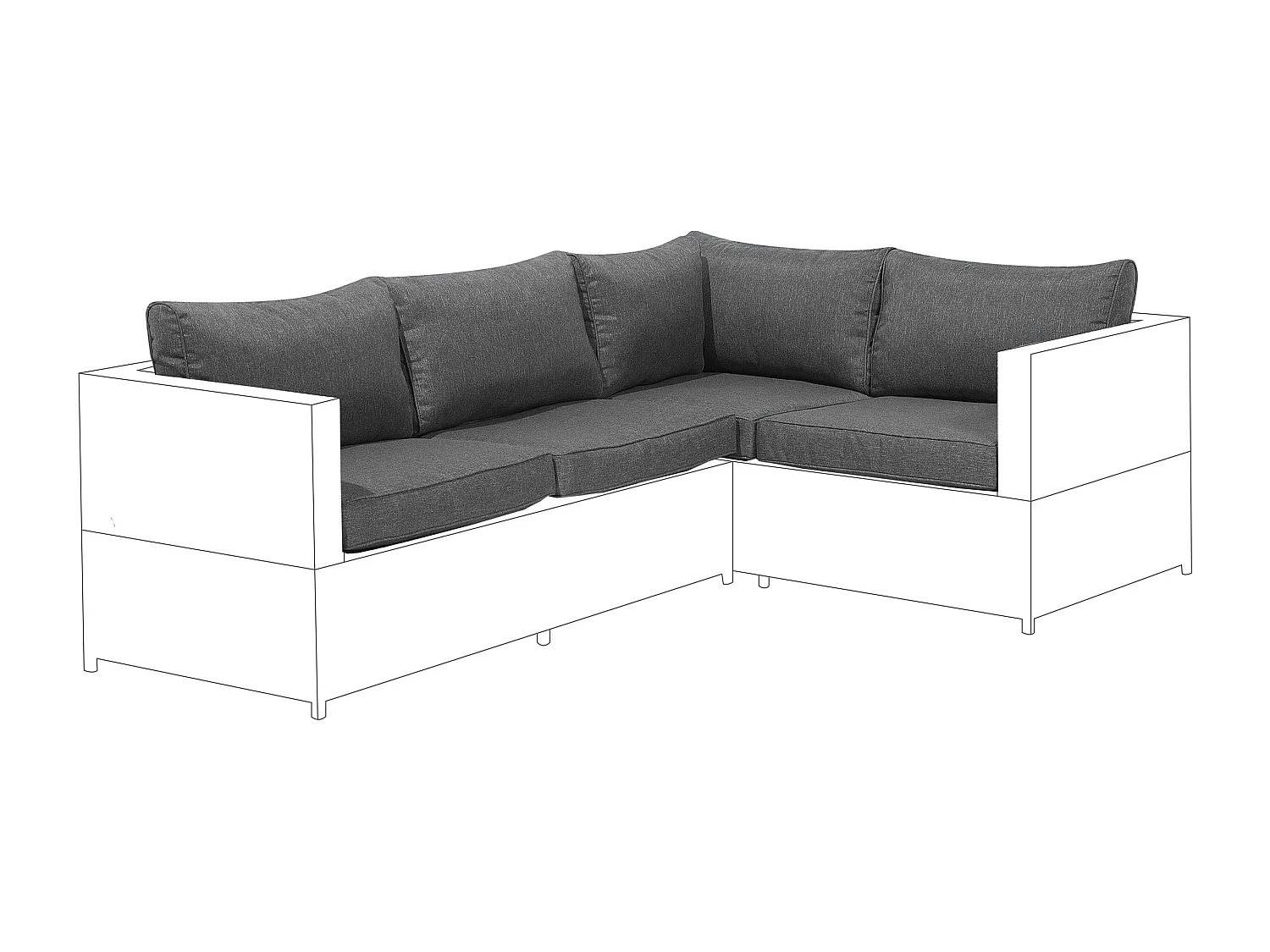 Ensemble de housses de coussins d'extérieur AVOLA Gris foncé