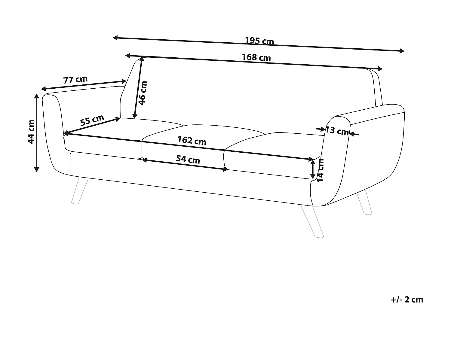 Bekleding voor driezitsbank BERNES Fluweel Marineblauw