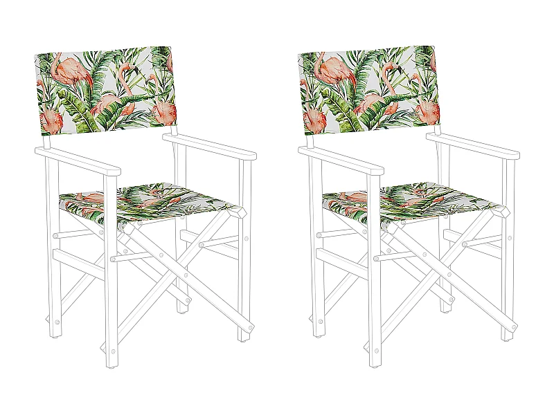 Lot de 2 tissus de remplacement pour chaises de jardin CINE Rose