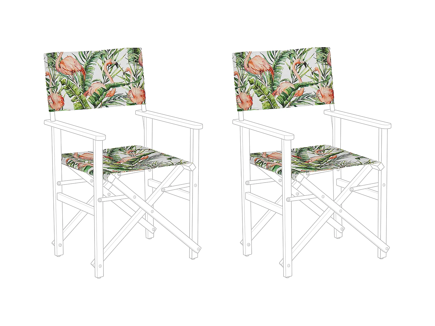 Lot de 2 tissus de remplacement pour chaises de jardin CINE Rose