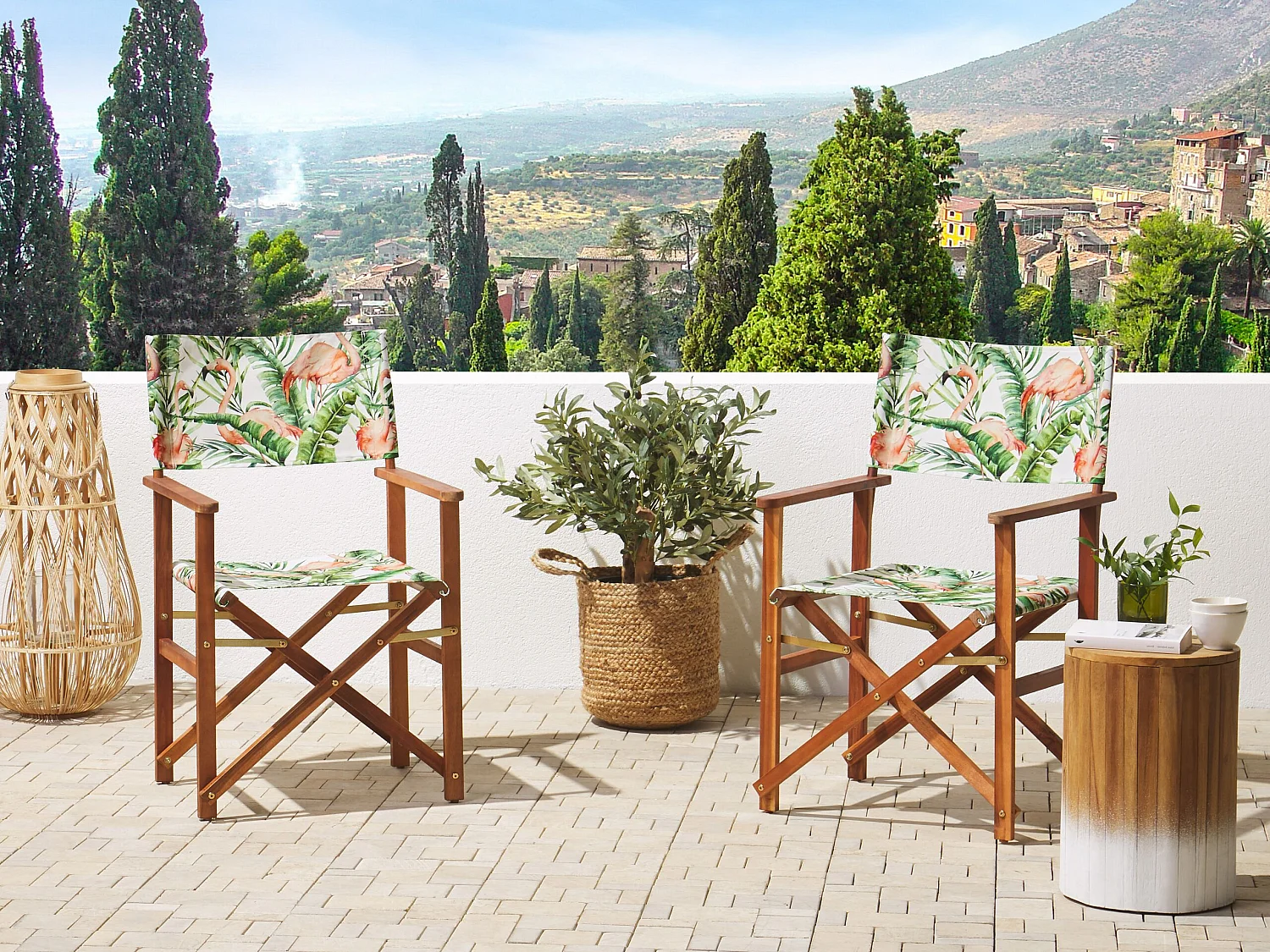 Lot de 2 tissus de remplacement pour chaises de jardin CINE Rose