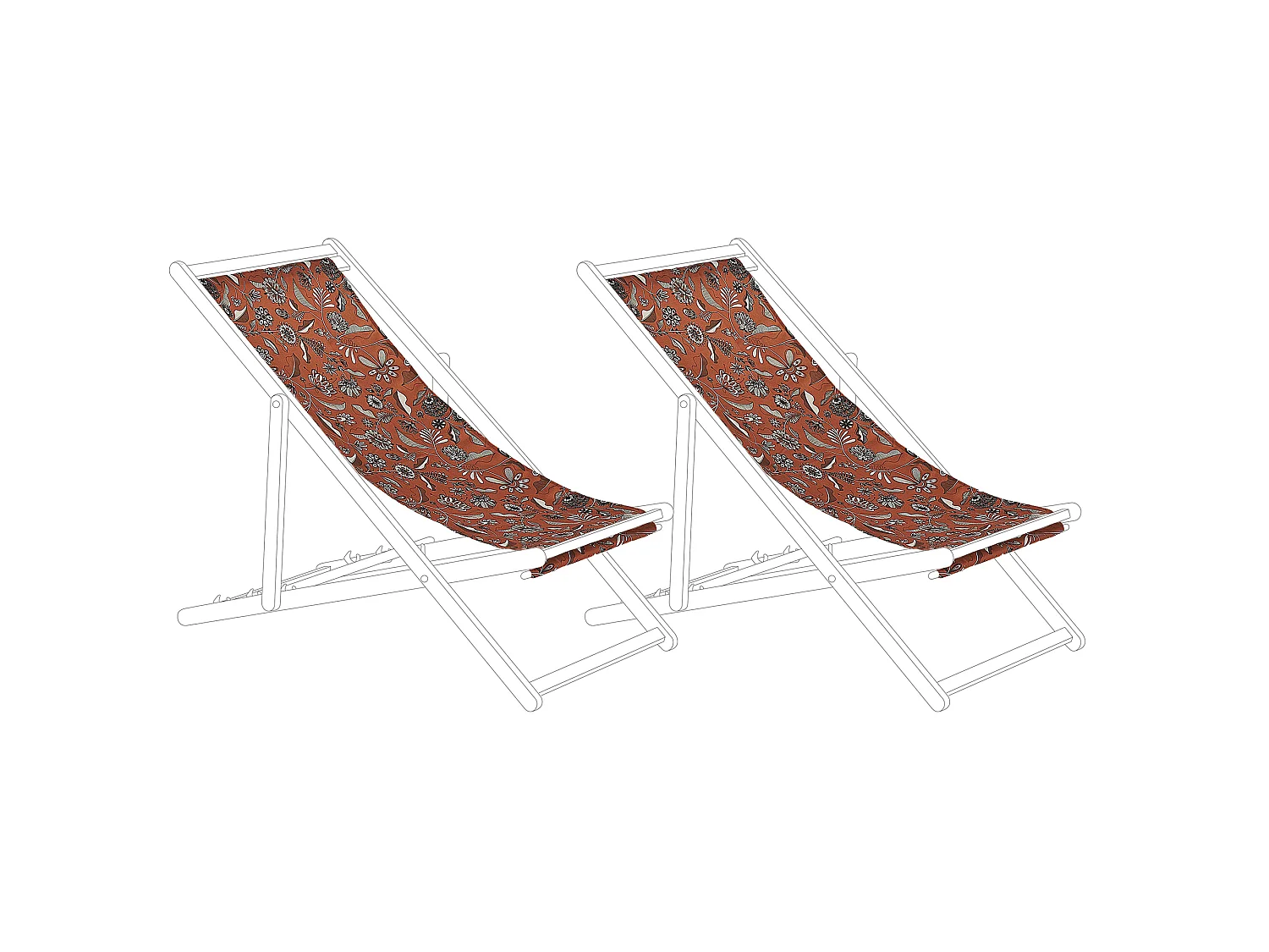 Lot de 2 tissus de remplacement pour chaises longues ANZIO/AVELLINO 113 x 44 cm Rouge