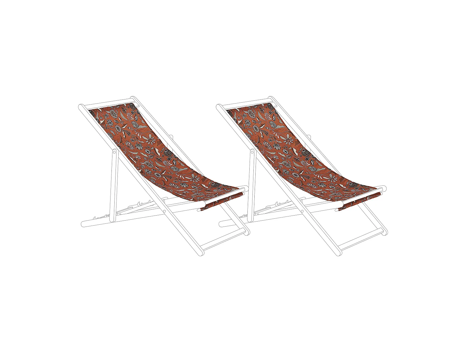 Lot de 2 tissus de remplacement pour chaises longues ANZIO/AVELLINO 113 x 44 cm Rouge