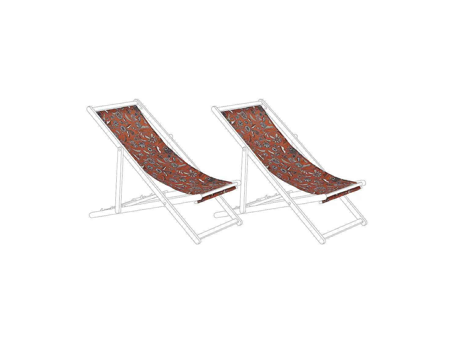 Lot de 2 tissus de remplacement pour chaises longues ANZIO/AVELLINO 113 x 44 cm Rouge