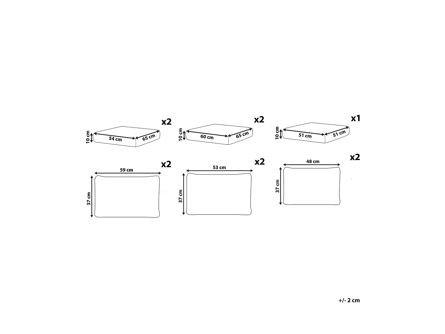 Set kussenhoezen voor buiten MILANO Grijs