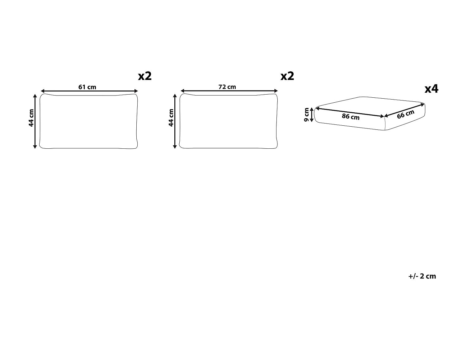 Set kussenhoezen voor buiten NOTO Gebroken wit