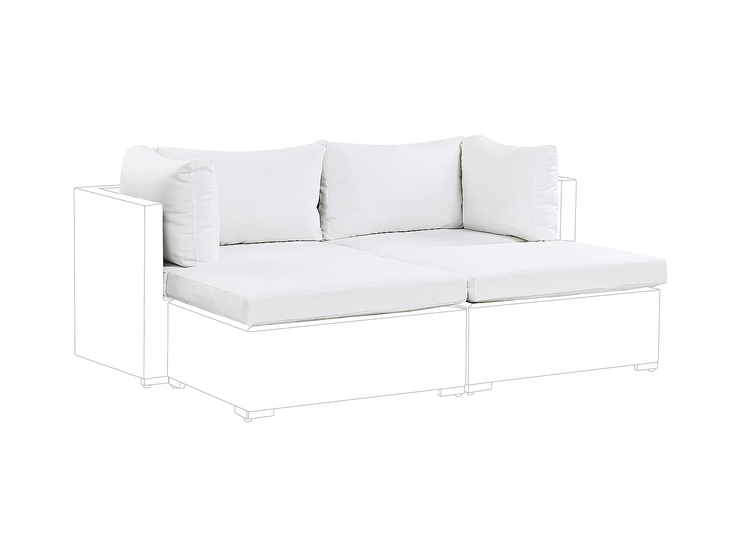 Ensemble de housses de coussins d'extérieur NOTO Blanc cassé