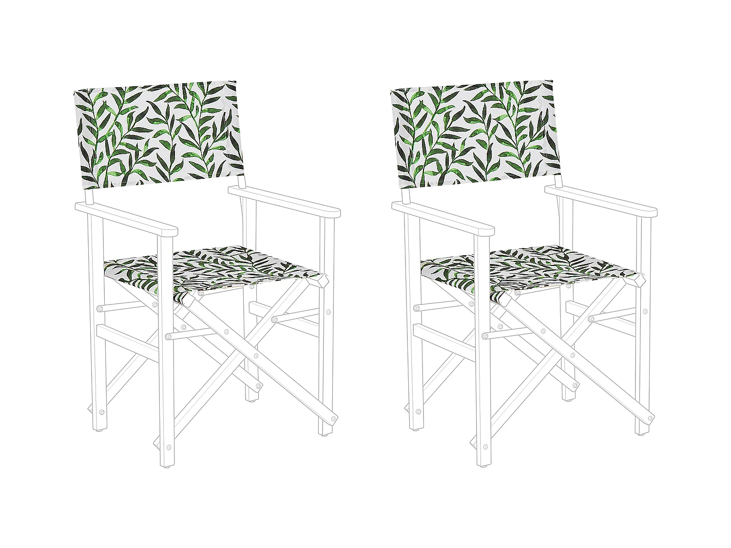 Lot de 2 tissus de remplacement pour chaises de jardin CINE Blanc