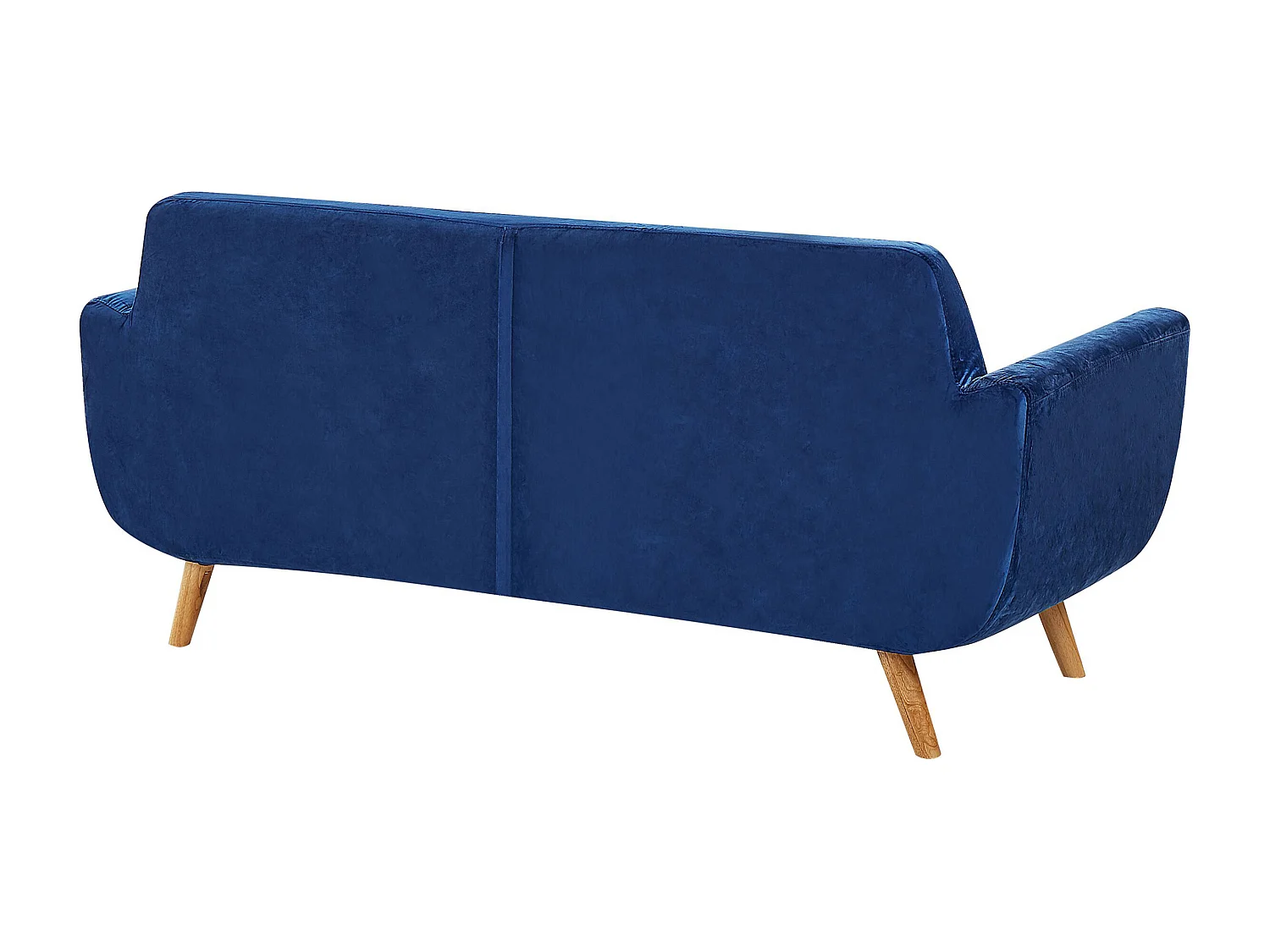 Abziehbarer Bezug für 2-Sitzer Sofa Samtstoff marineblau Bernes
