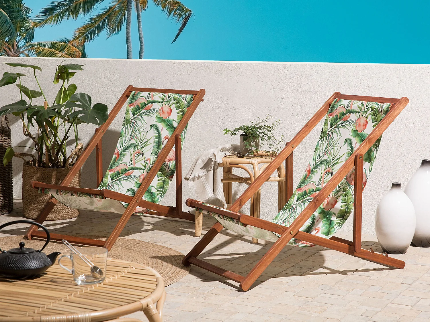 Lot de 2 tissus de remplacement pour chaises longues ANZIO/AVELLINO 113 x 44 cm Multicolore