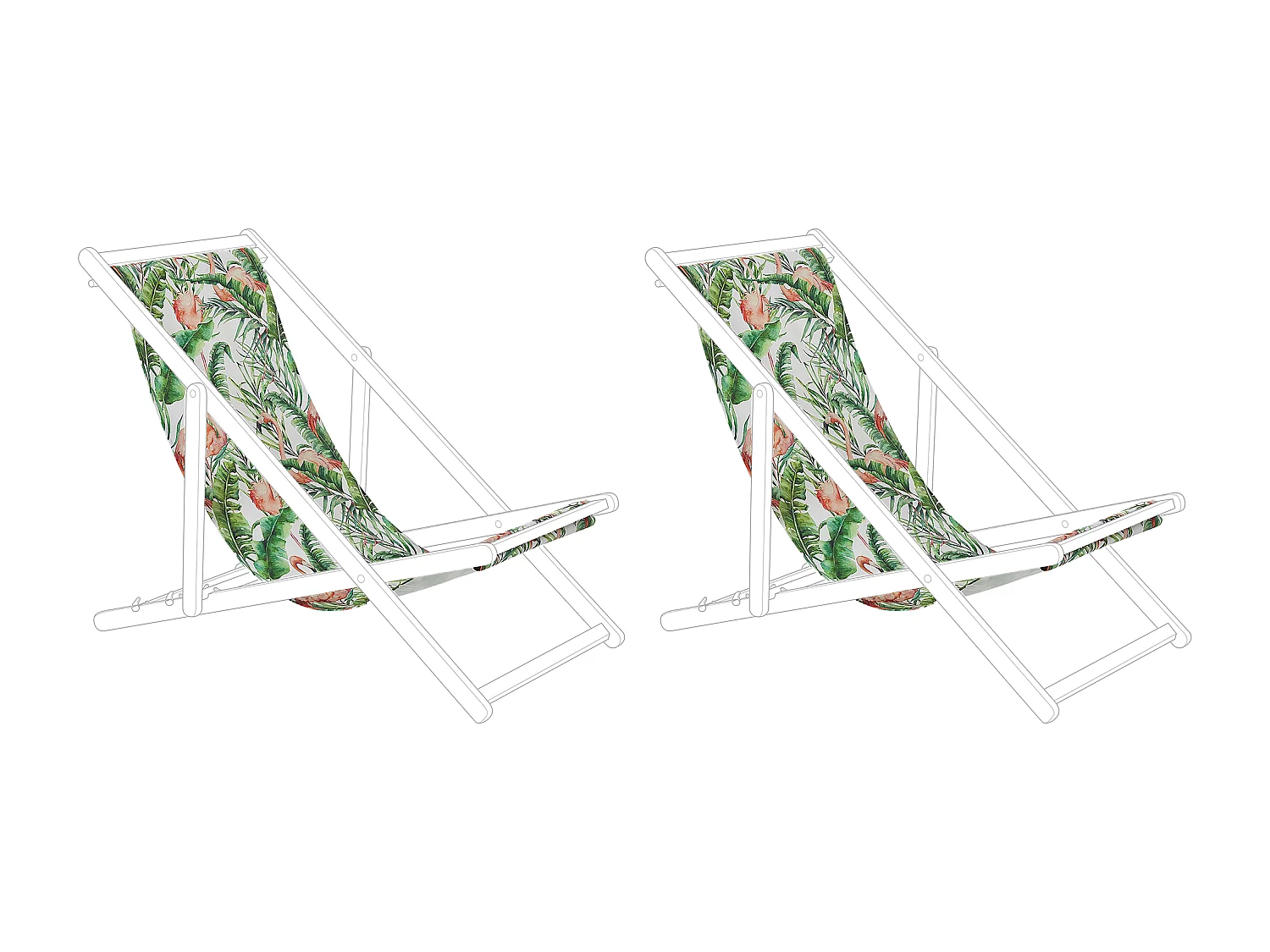 Lot de 2 tissus de remplacement pour chaises longues ANZIO/AVELLINO 113 x 44 cm Multicolore