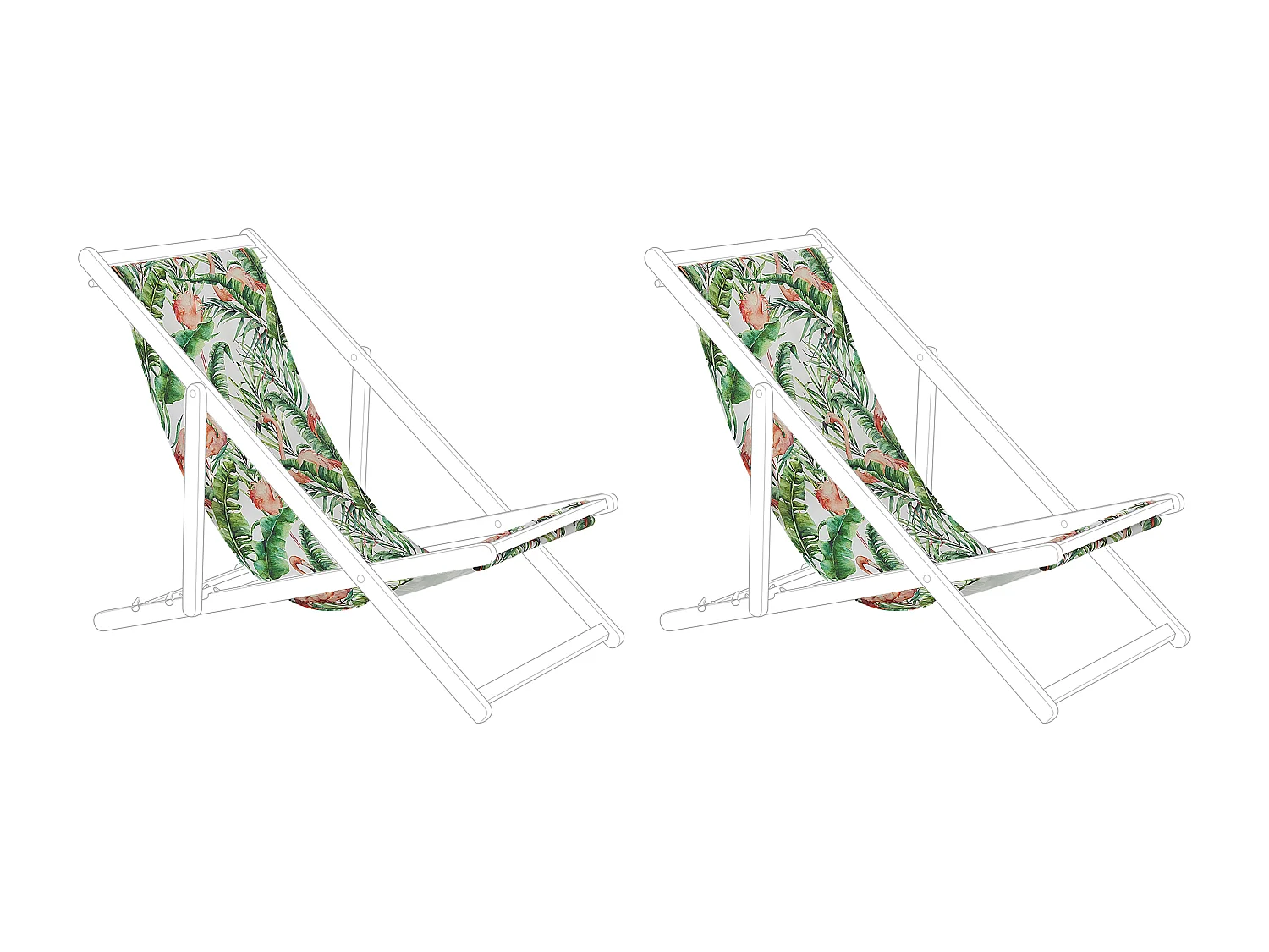 Lot de 2 tissus de remplacement pour chaises longues ANZIO/AVELLINO 113 x 44 cm Multicolore