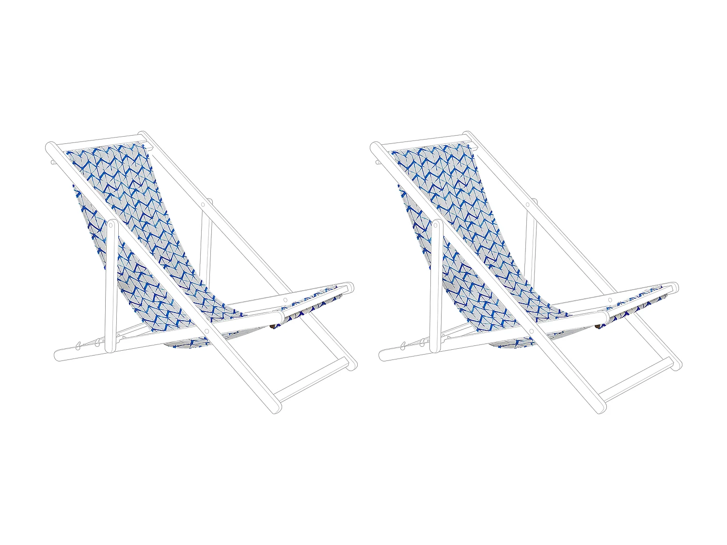 Lot de 2 tissus de remplacement pour chaises longues ANZIO/AVELLINO 113 x 44 cm Bleu