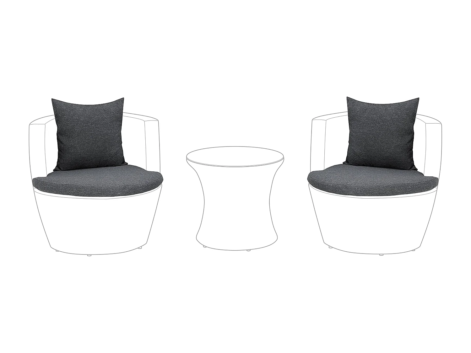 Elegante Kissenbezüge für Set in Grau Capri