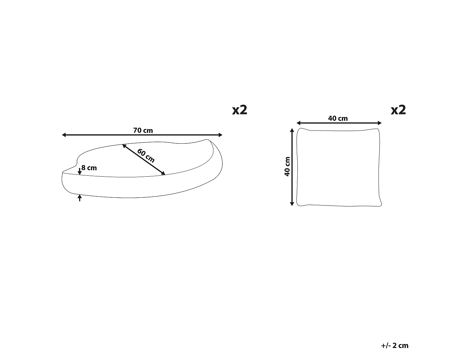 Elegante Kissenbezüge für Set in Grau Capri