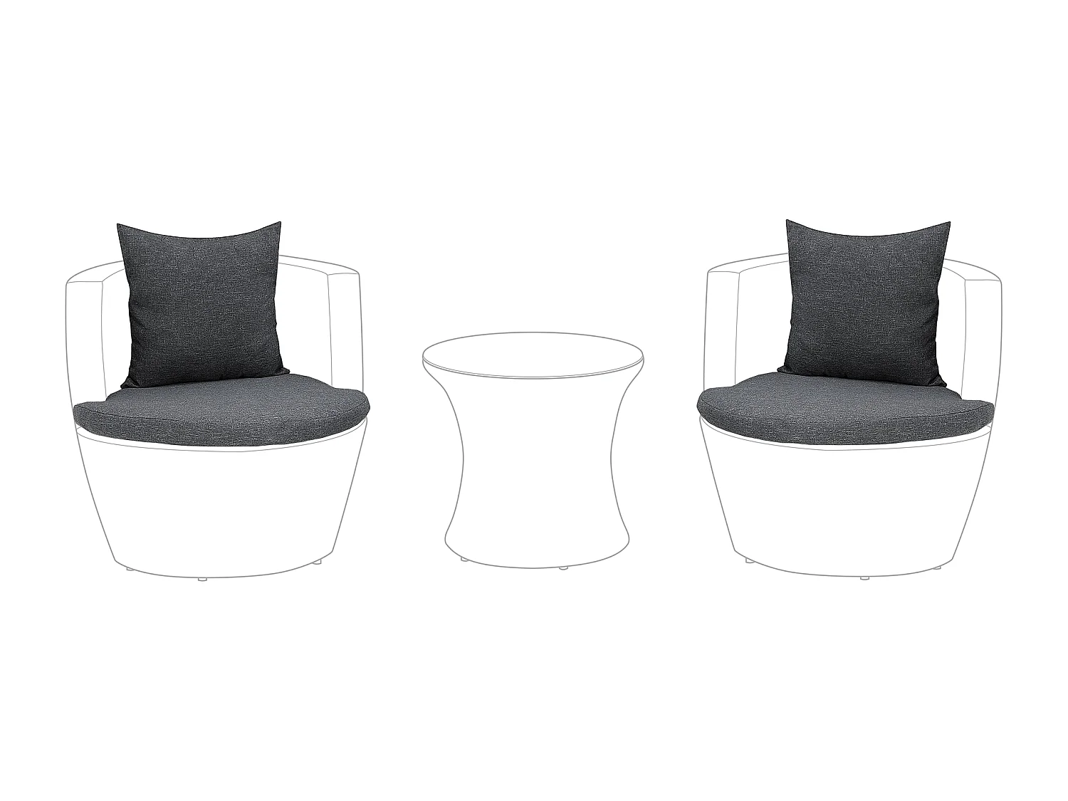 Ensemble de housses de coussins d'extérieur CAPRI Gris