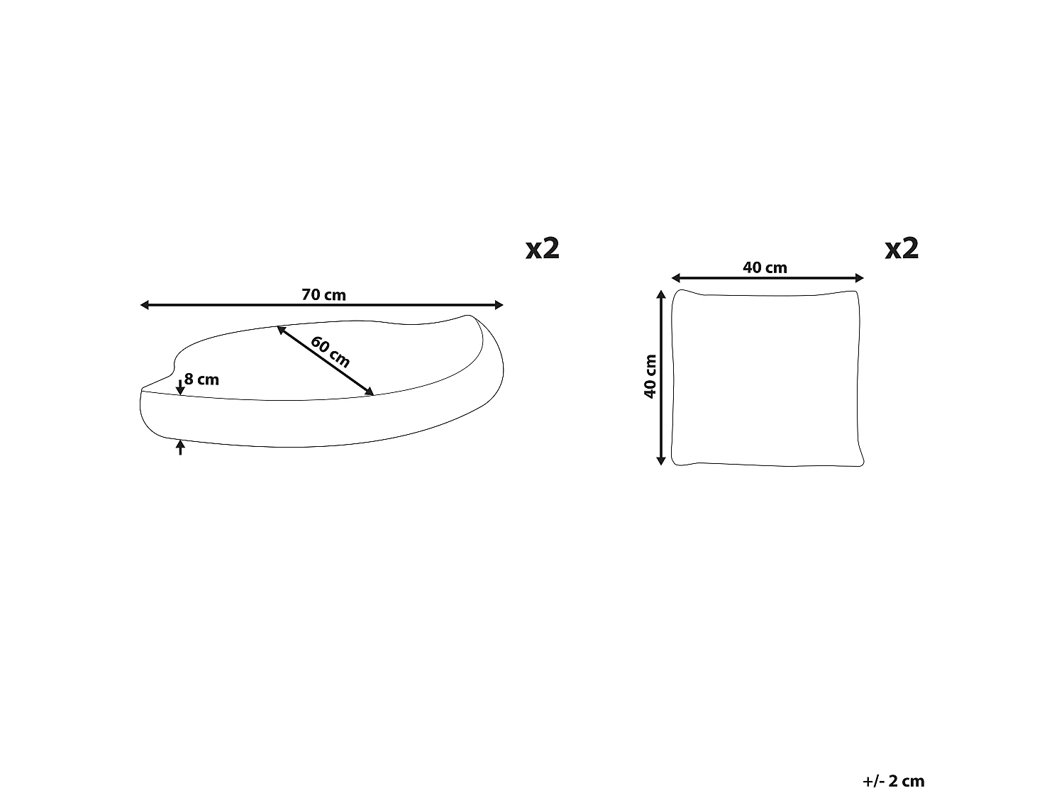 Ensemble de housses de coussins d'extérieur CAPRI Gris
