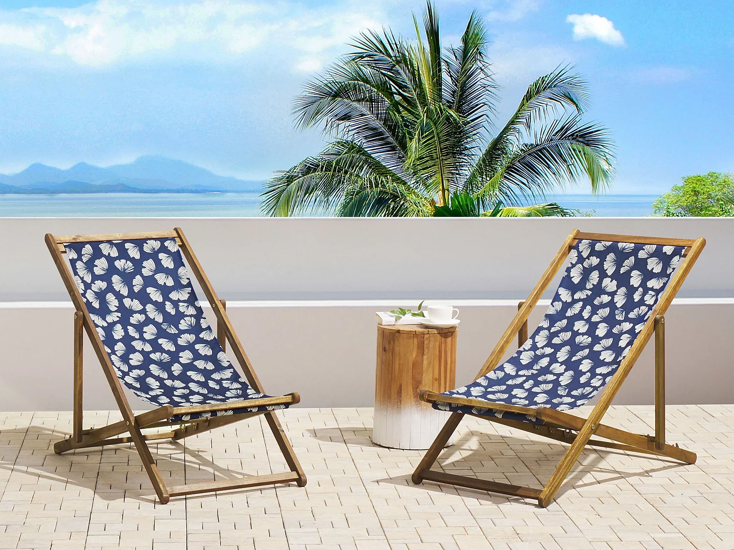Lot de 2 tissus de remplacement pour chaises longues ANZIO/AVELLINO 113 x 44 cm Bleu marine