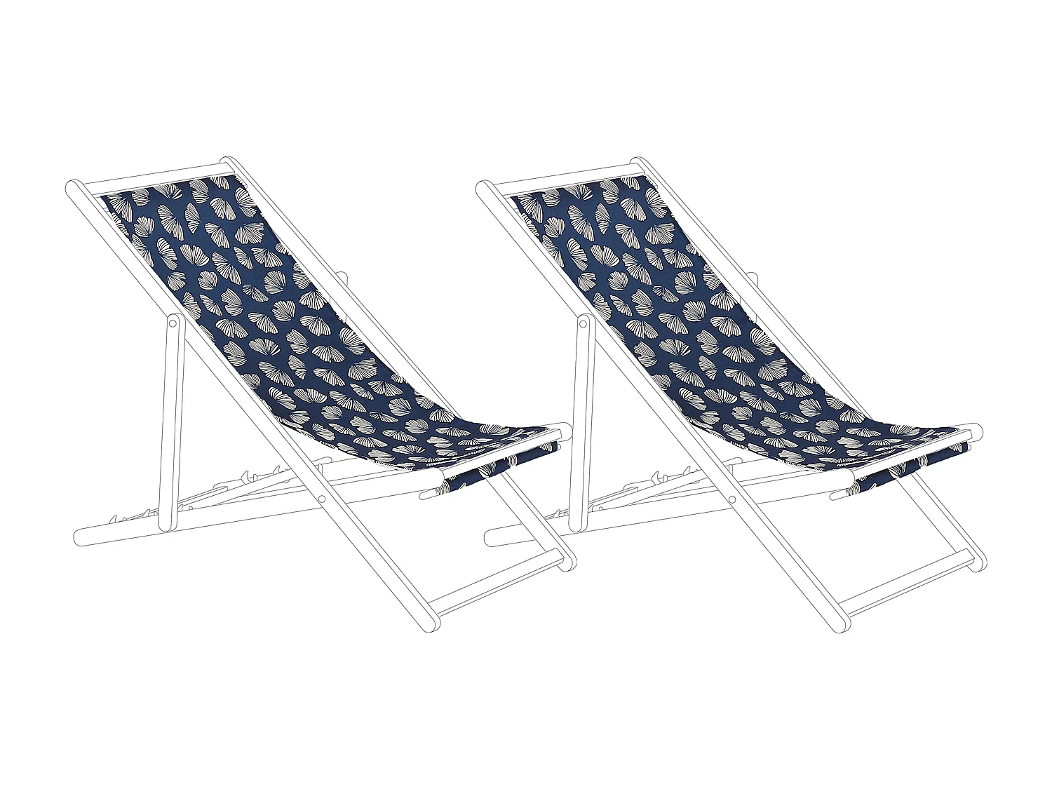 Lot de 2 tissus de remplacement pour chaises longues ANZIO/AVELLINO 113 x 44 cm Bleu marine