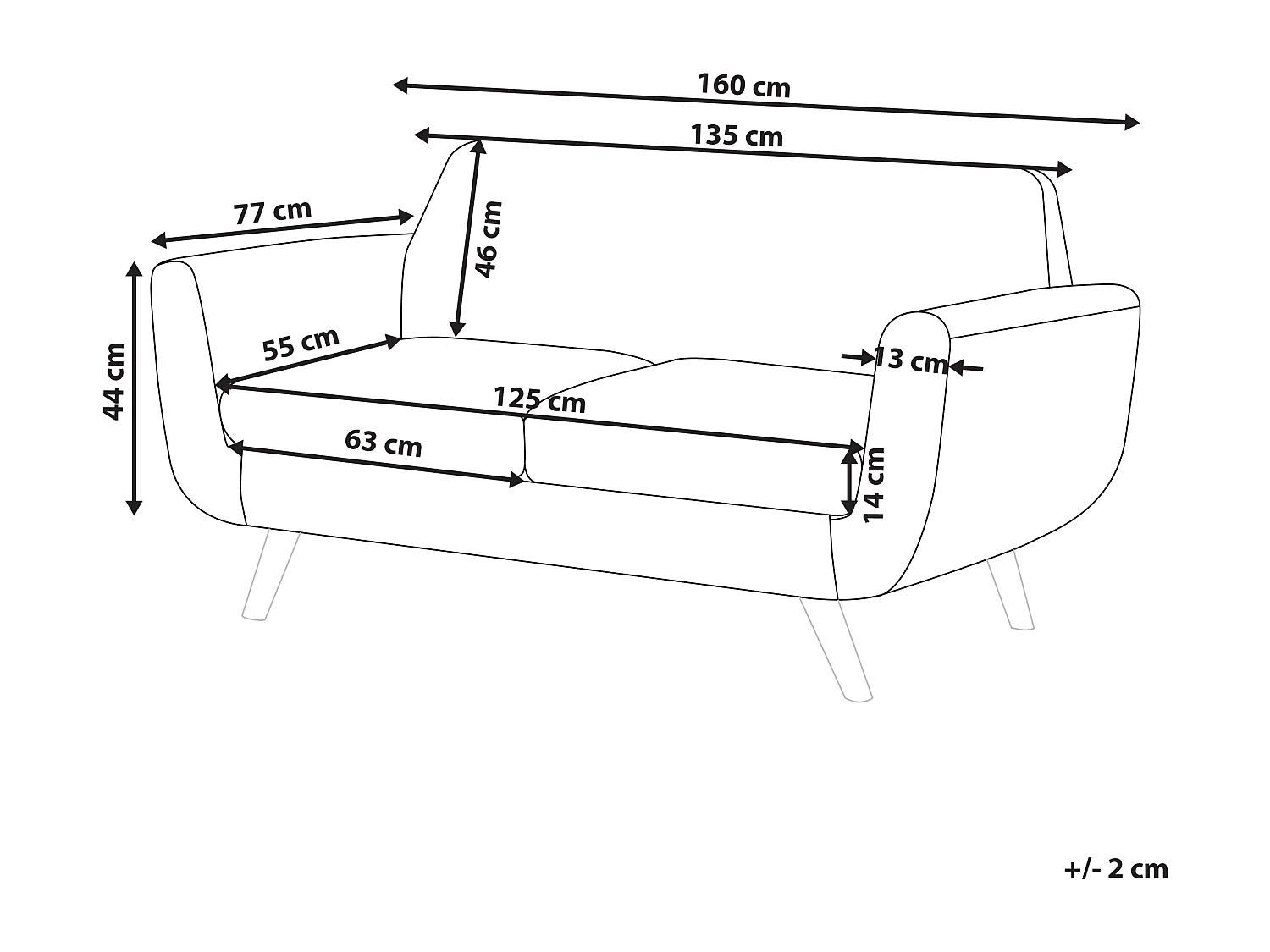 Abziehbarer Bezug für 2-Sitzer Sofa Samtstoff grün Bernes