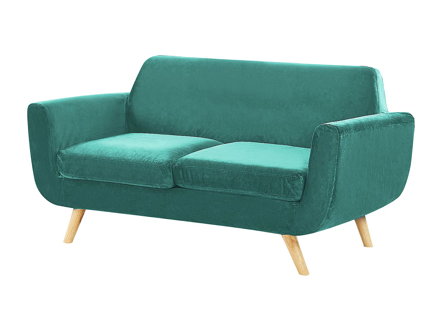 Abziehbarer Bezug für 2-Sitzer Sofa Samtstoff grün Bernes