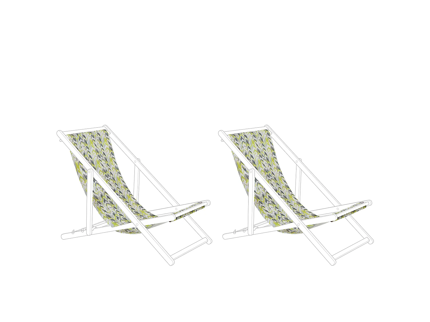 Conjunto de 2 telas de recambio para tumbonas ANZIO/AVELLINO 113 x 44 cm Amarillo