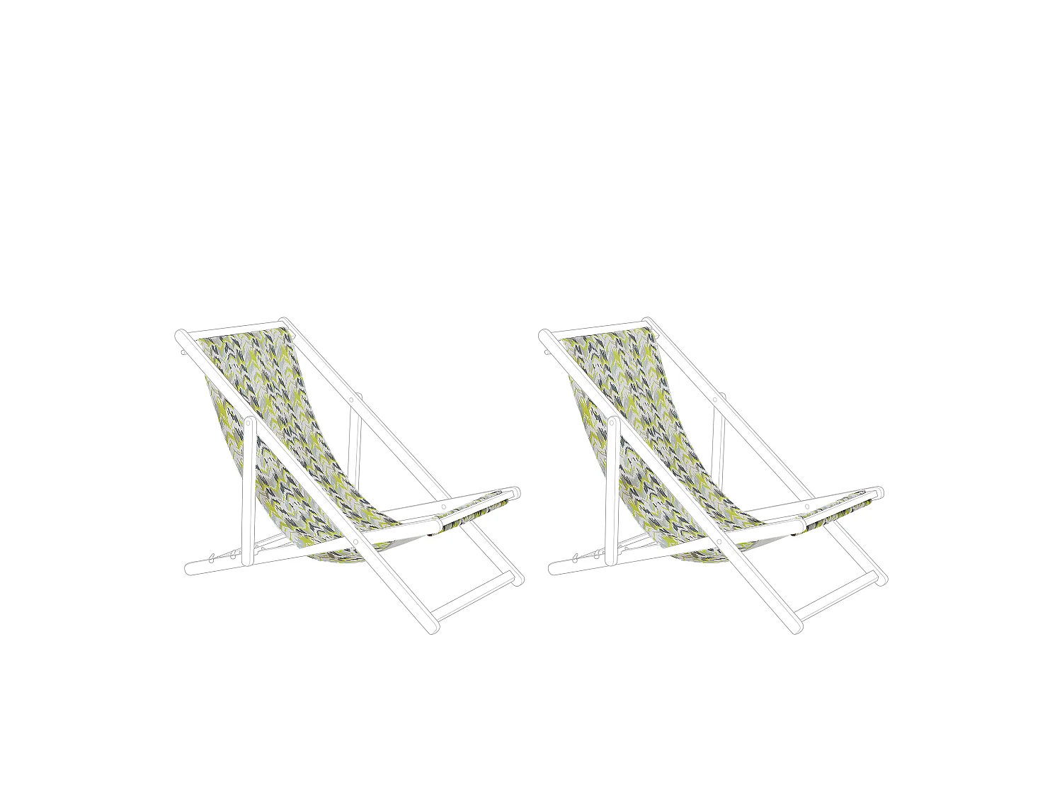 Lot de 2 tissus de remplacement pour chaises longues ANZIO/AVELLINO 113 x 44 cm Jaune