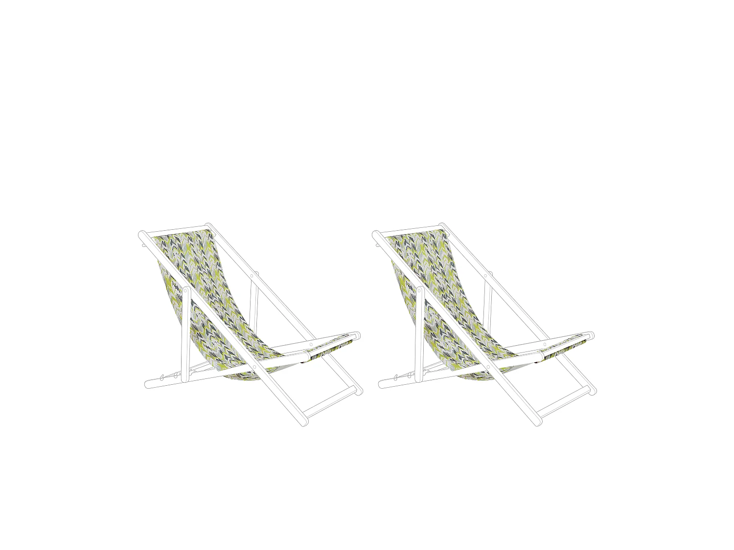 Set van 2 vervangingshoezen voor ligstoel ANZIO/AVELLINO 113 x 44 cm Geel