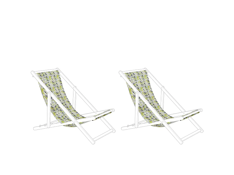 Set van 2 vervangingshoezen voor ligstoel ANZIO/AVELLINO 113 x 44 cm Geel