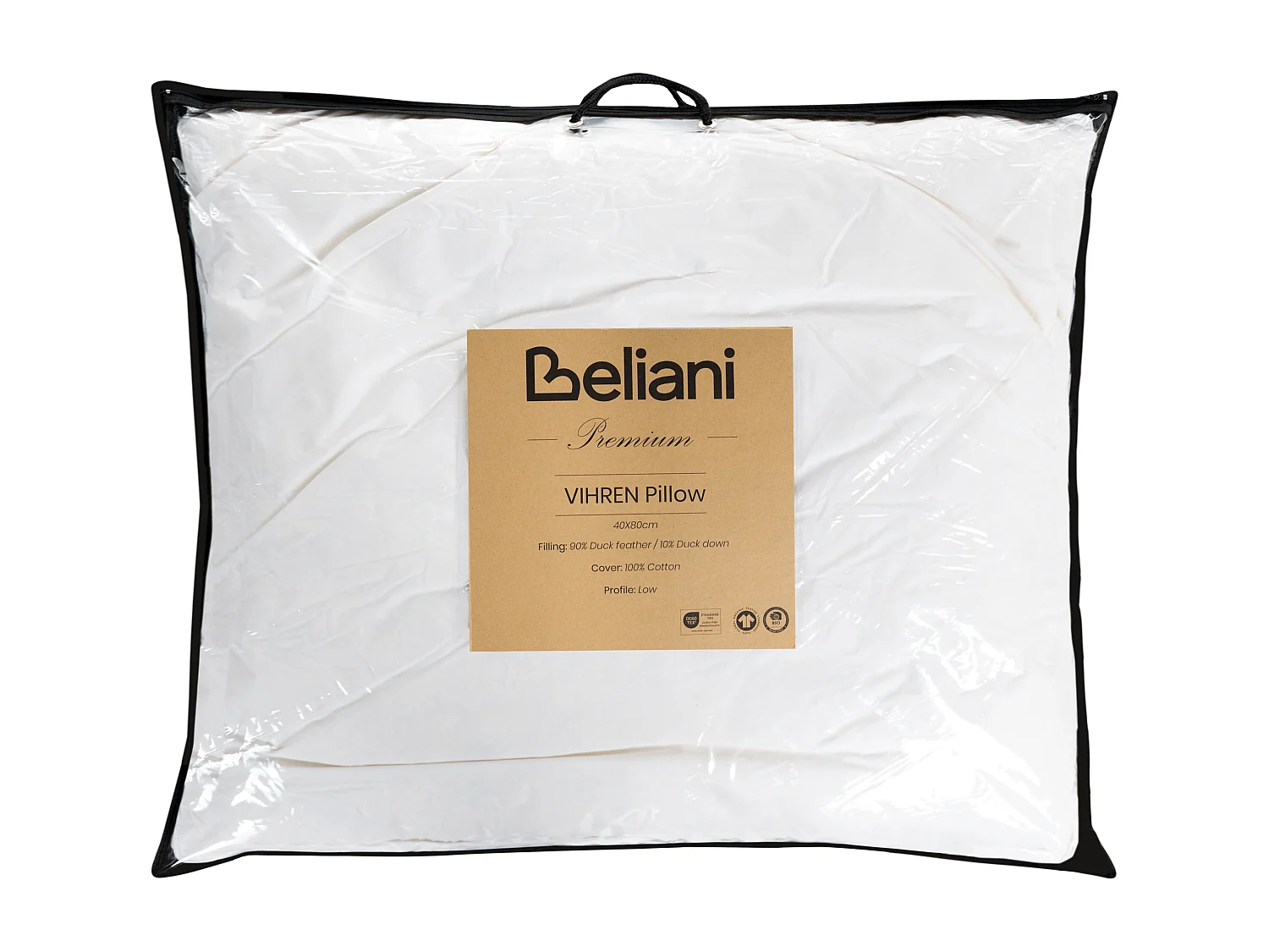 Lot de 2 oreillers VIHREN Bas 50 x 60 cm Blanc